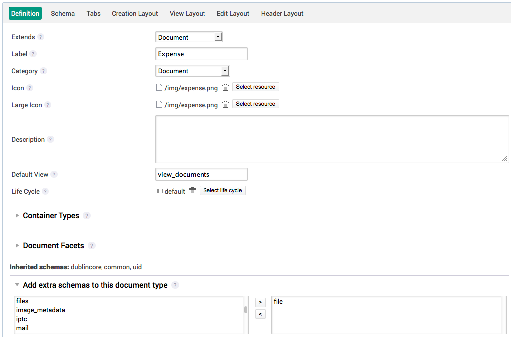 1 Creating the Expense Document Type Nuxeo Documentation