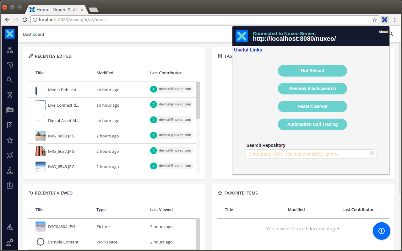 Nuxeo Dev Tools extension