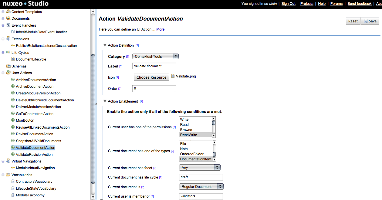 Implement document validation chain | Nuxeo Documentation