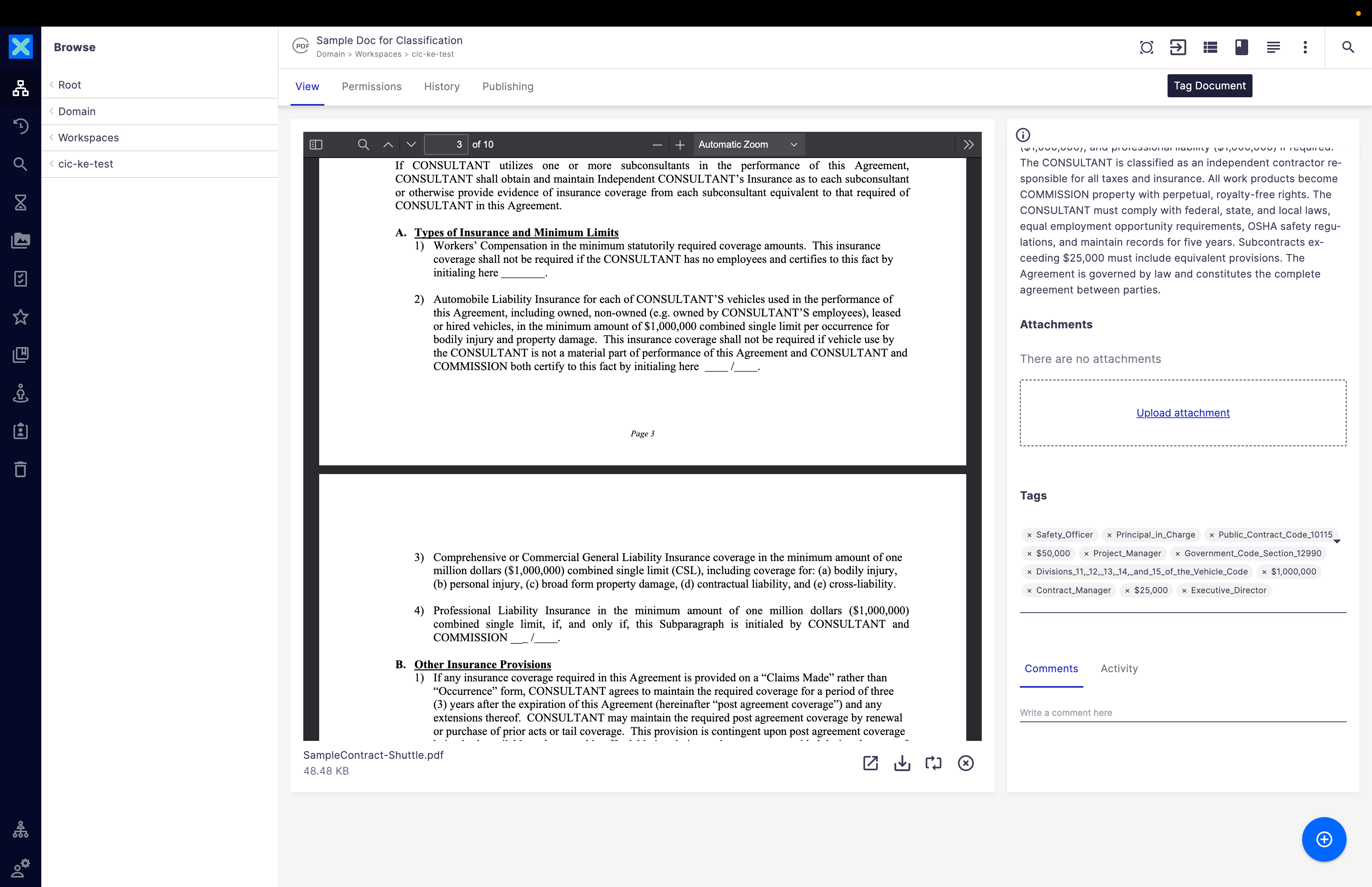 Screenshot showing the 'Extract Named Entities' button and the populated Tags field