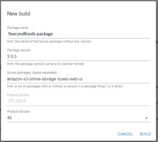 Cloud Console New build