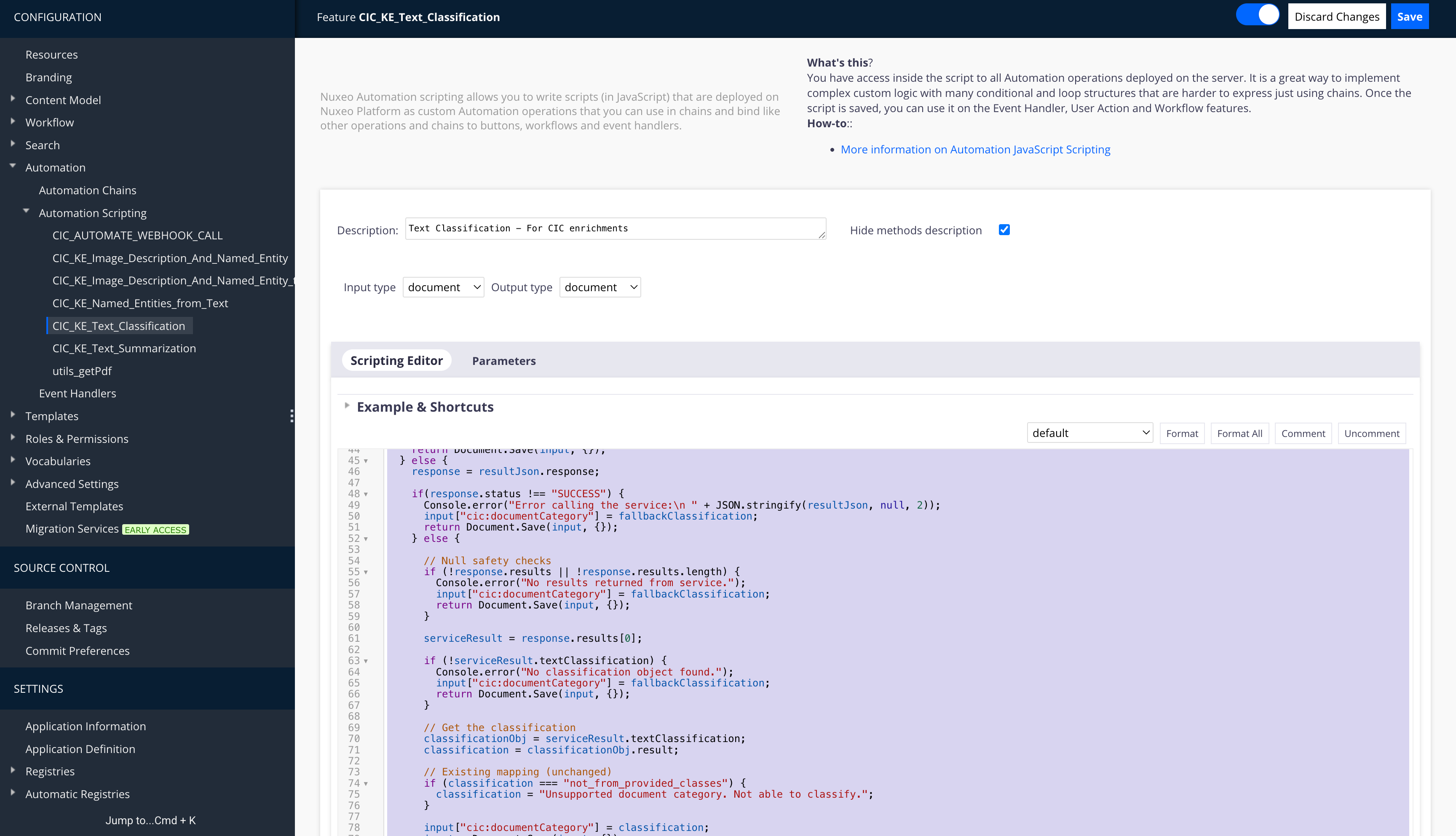 Automation Script used for Text Classification