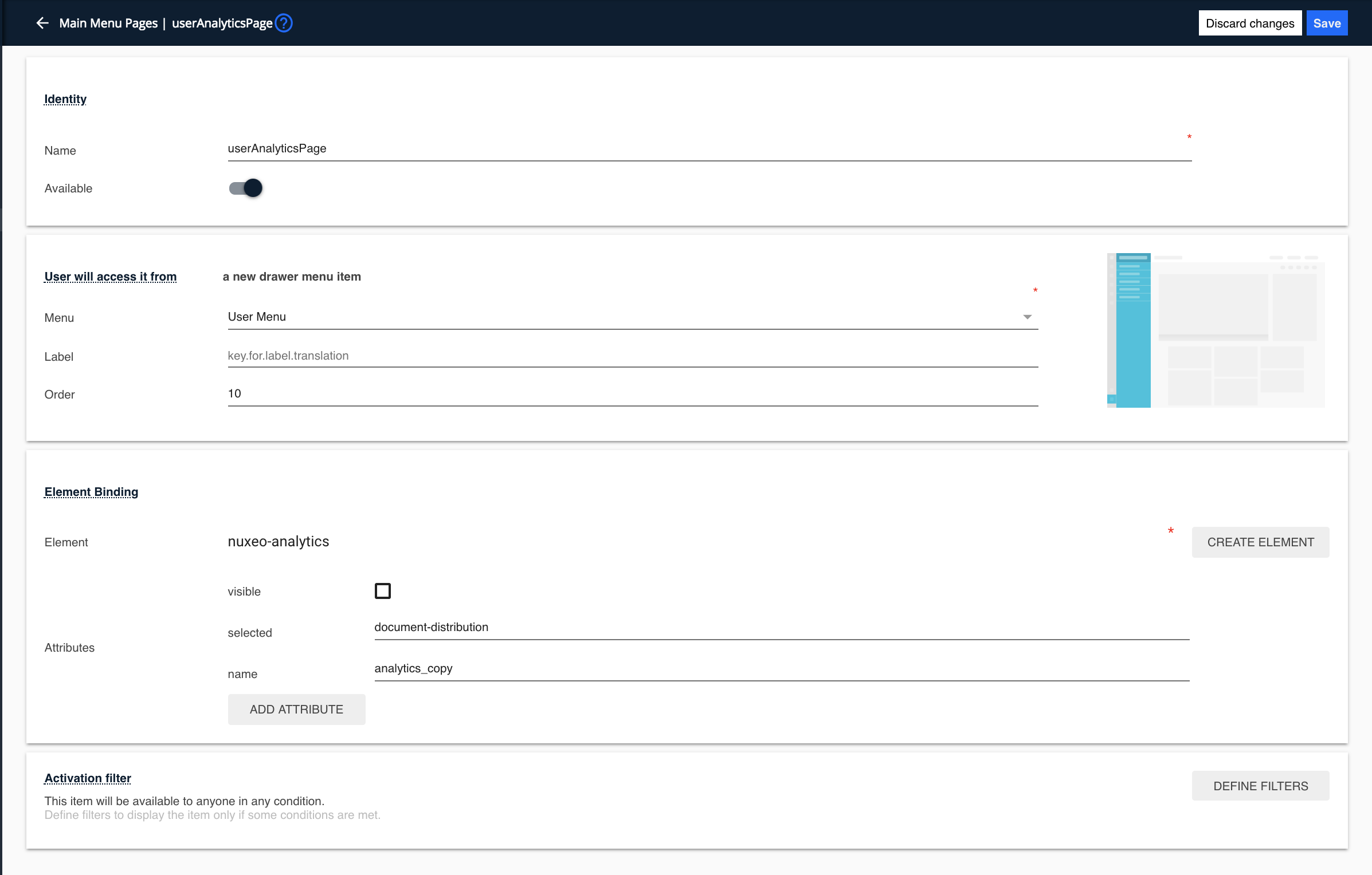 Configuration userAnalyticsPage